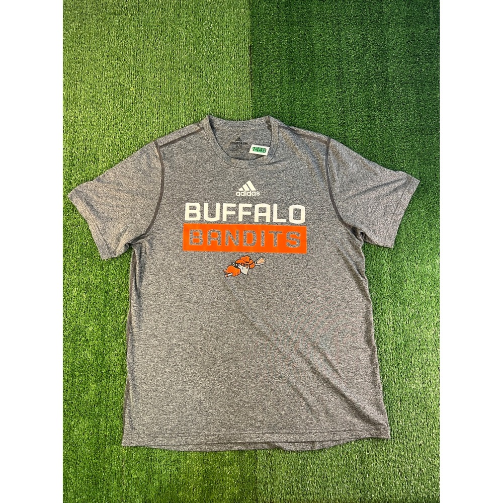 Adidas Buffalo Bandits NLL Lacrosse Creator Tee Mens MD Grey Performance Shirt